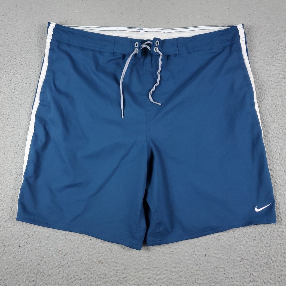 Nike Shorts Mens Size Large Blue Swoosh Lace Tie Beach Board Swim Trunks